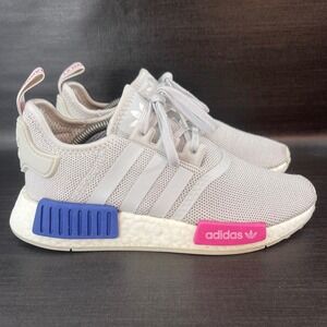 Adidas NMD_R1 Womens size 6 / Kids 4.5 Grey Pink Blue Athletic Shoes EE6674